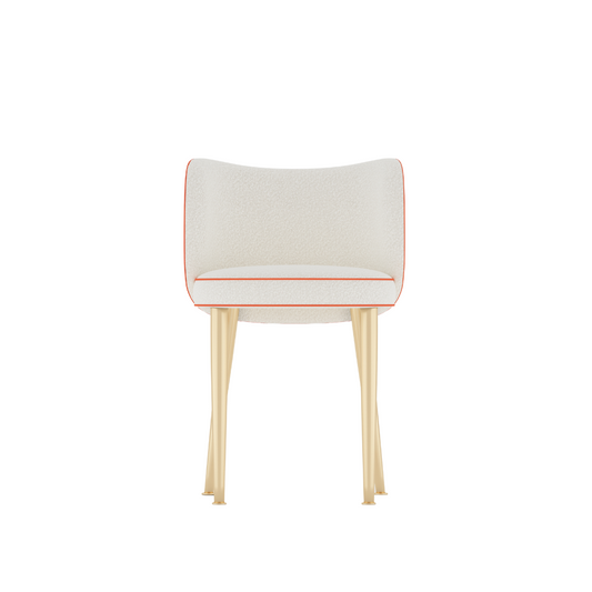 Popsicle Dining Chair - Elegant Light Cream Boucle Design