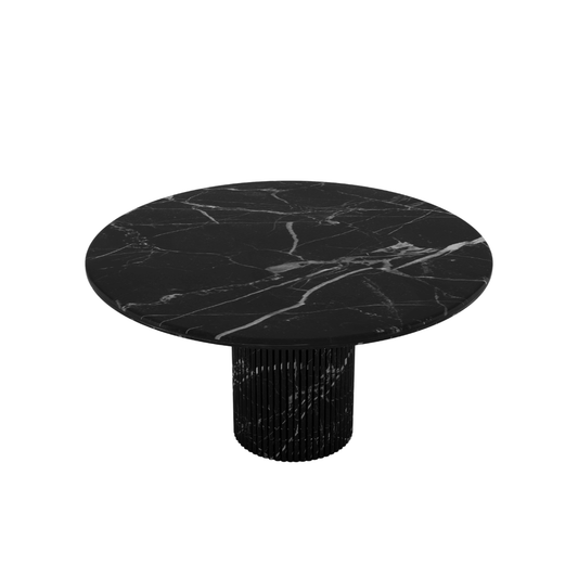 Black Tie Dining Table - Sophisticated Black Marquina Marble