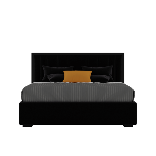 Black Tie Bed - Luxurious Velvet Elegance for Your Bedroom