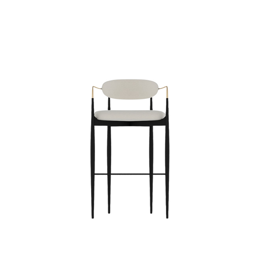 Popsicle Bar Stool - Chic Light Cream Suede Design