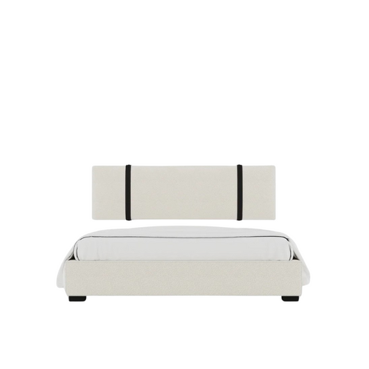 Popsicle King Size Bed - Luxurious Light Cream Boucle Design