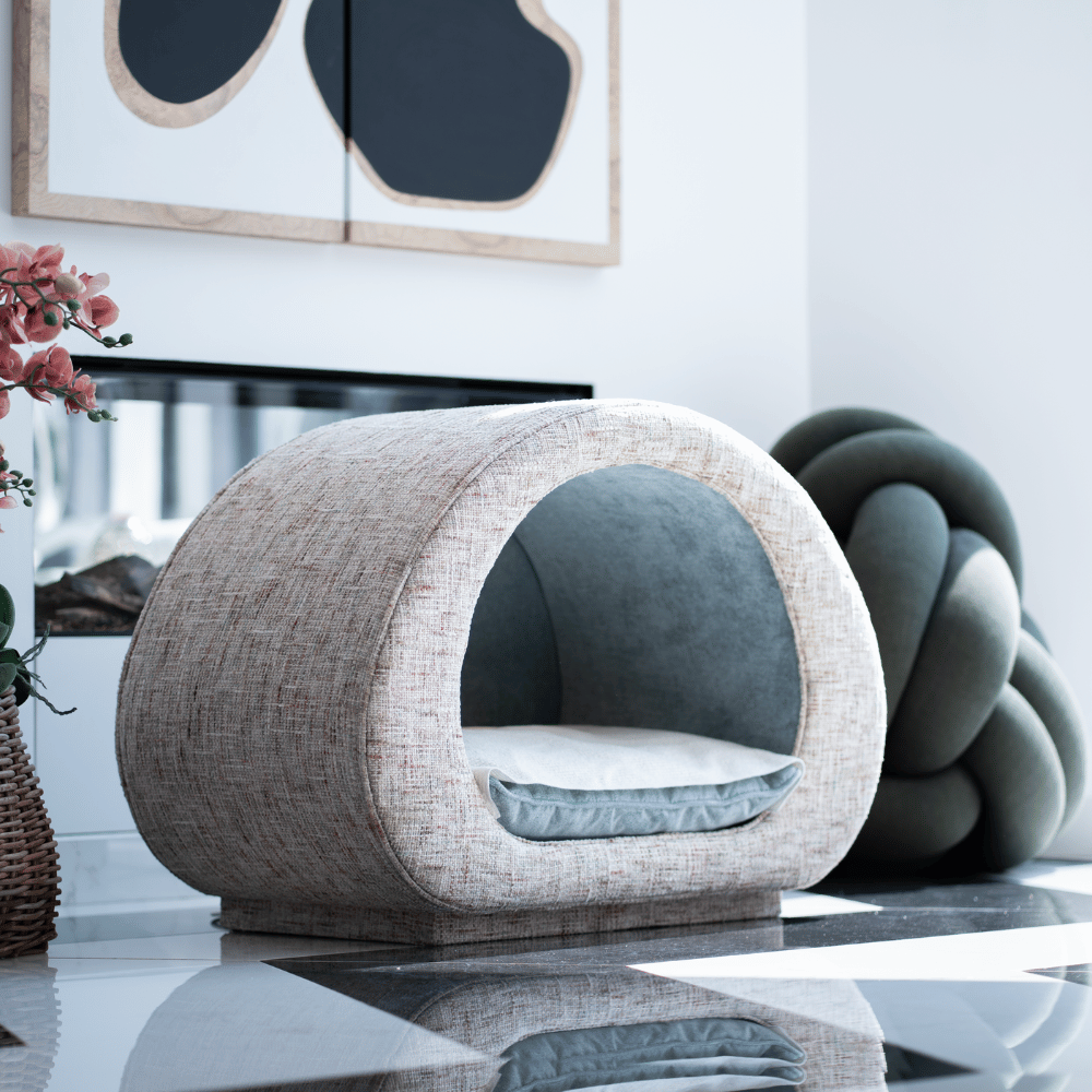Single Pod Pet Bed - Stylish Grey Twill Retreat