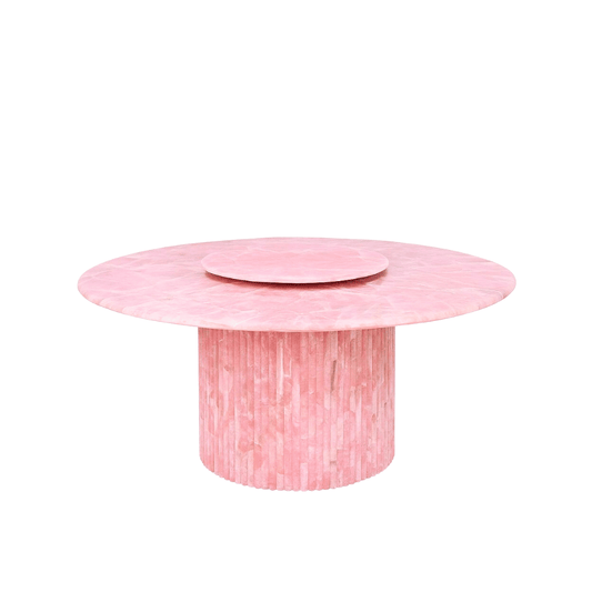 Popsicle Pink Onyx Marble Dining Table - An Elegant Centerpiece